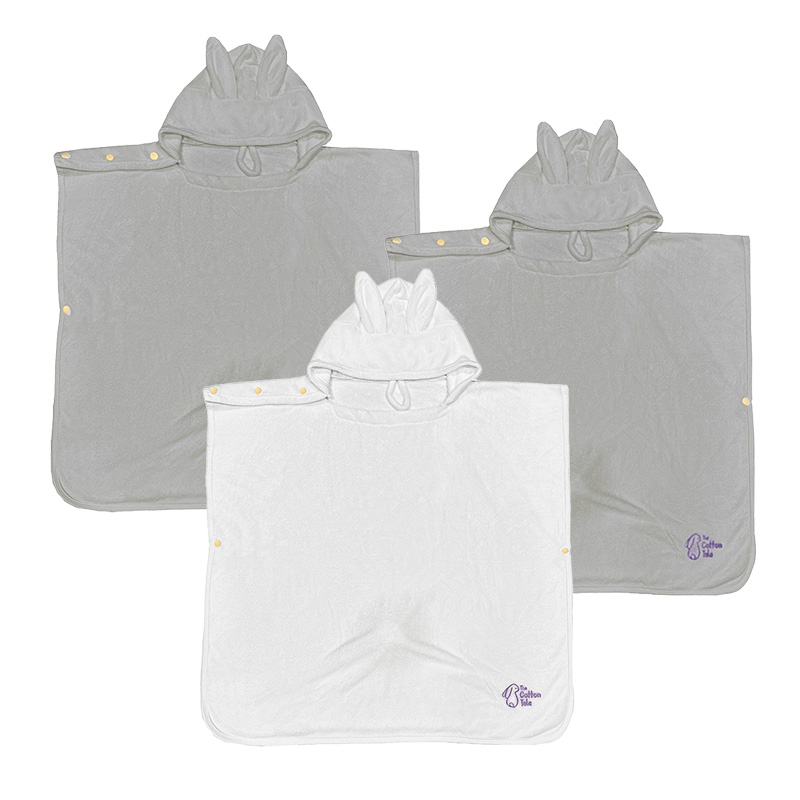 Bundle of 3 - The Cotton Tale 100% Organic Bamboo Bunny Hooded Poncho